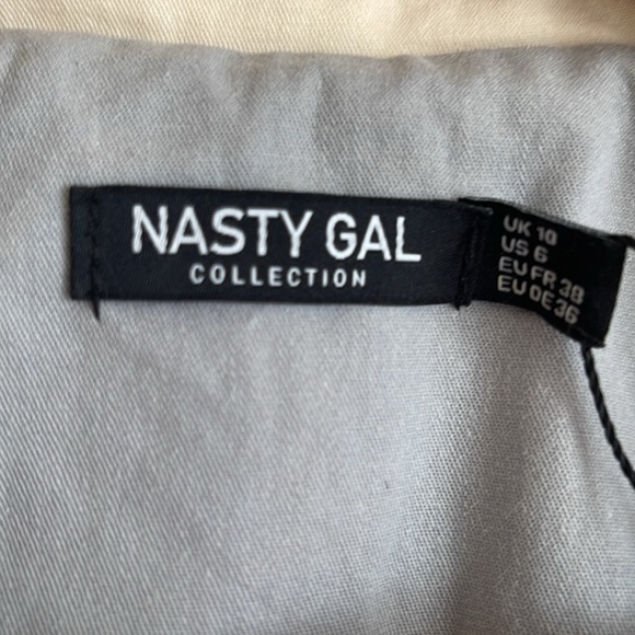 NWT Nasty Gal Colourblock Double Breasted BeltedTrench Coat Size 10 - Picture 10 of 13